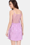 Zivame Floral Vows Woven Knee Length Nightdress - African Violet — thumbnail 3